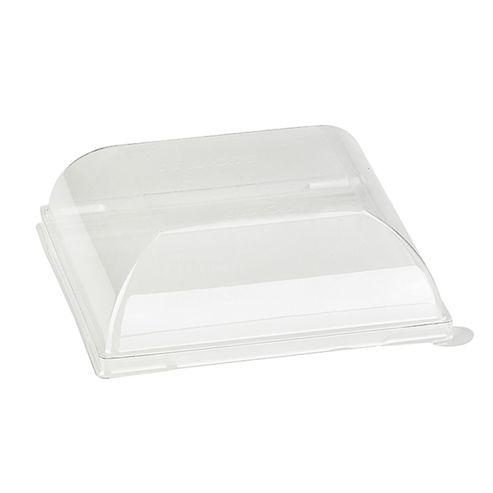 100pcs - Couvercle PET transparent "BioNChic" - 11,2 cm x 11,2 cm x 3,6 cm - Compatible avec 210BCHIC1111, 210BCHIC1111F