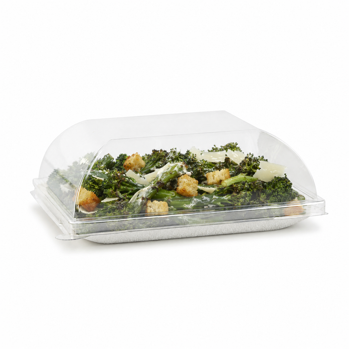 100pcs - Couvercle PET transparent "BioNChic" - 11,2 cm x 11,2 cm x 3,6 cm - Compatible avec 210BCHIC1111, 210BCHIC1111F