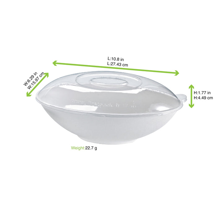 50pcs - Couvercle PET transparent "BioNChic" - 27,5 cm x 16 cm x 4,5 cm - Compatible avec 210BCHIC1500BRF, 210BCHIC1500, 210BCHIC1500BR