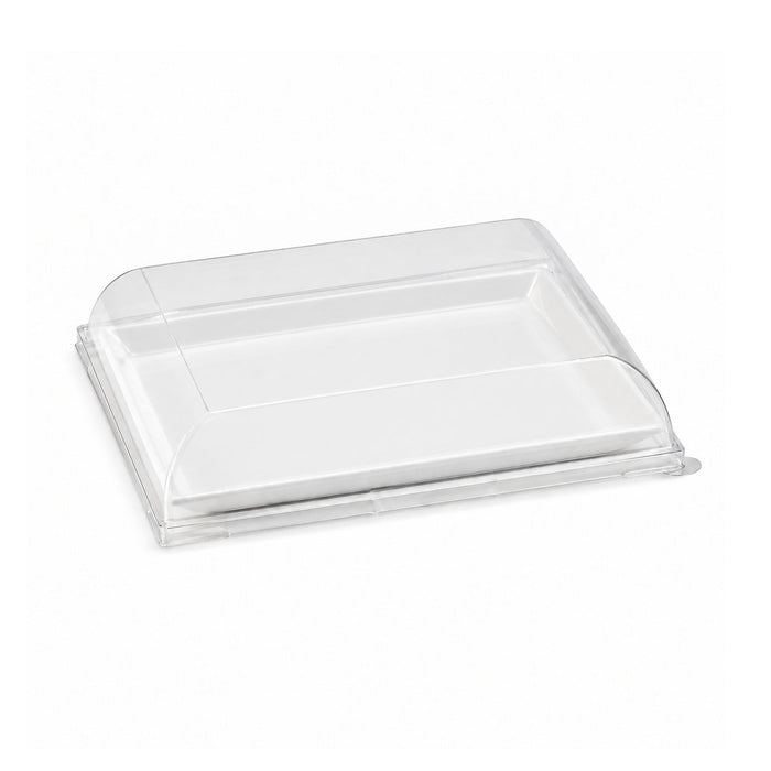 100pcs - Couvercle PET transparent "BioNChic" - 16,4 cm x 16,4 cm x 3,2 cm - Compatible avec 210BCHIC160, 210BCHIC160F
