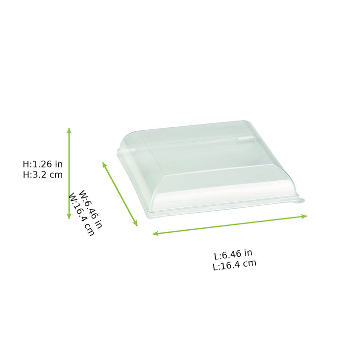100pcs - Couvercle PET transparent "BioNChic" - 16,4 cm x 16,4 cm x 3,2 cm - Compatible avec 210BCHIC160, 210BCHIC160F