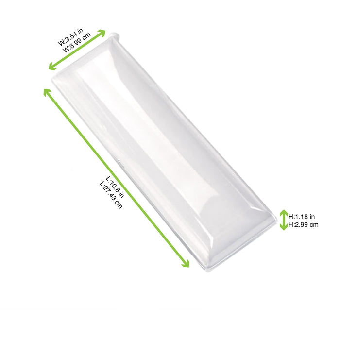 100pcs - Couvercle PET transparent "BioNChic" - 27,5 cm x 9 cm x 3 cm - Compatible avec 210BCHIC279, 210BCHIC279F