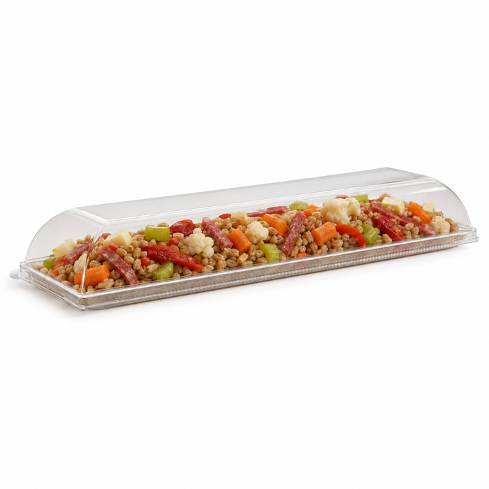 100pcs - Couvercle PET transparent "BioNChic" - 27,5 cm x 9 cm x 3 cm - Compatible avec 210BCHIC279, 210BCHIC279F