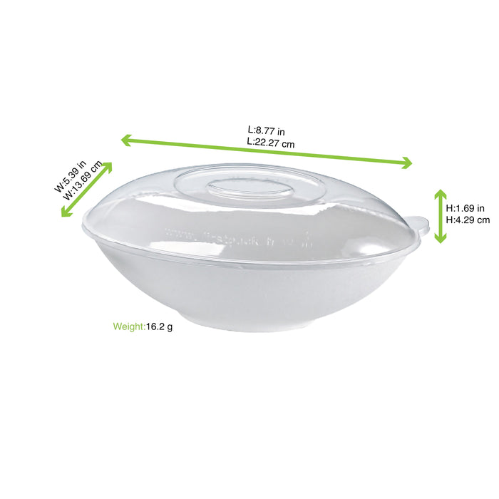 250pcs - Couvercle PET transparent "BioNChic" - 22,7 cm x 14,3 cm x 4,3 cm - Compatible avec 210BCHIC750, 210BCHIC750BR, 210BCHIC750BRF