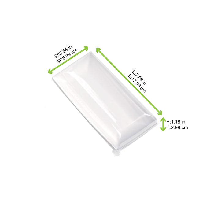 50pcs - Couvercle PET transparent "BioNChic" - 18 cm x 9 cm x 3 cm - Compatible avec 210BCHIC90180, 210BCHIC90180F