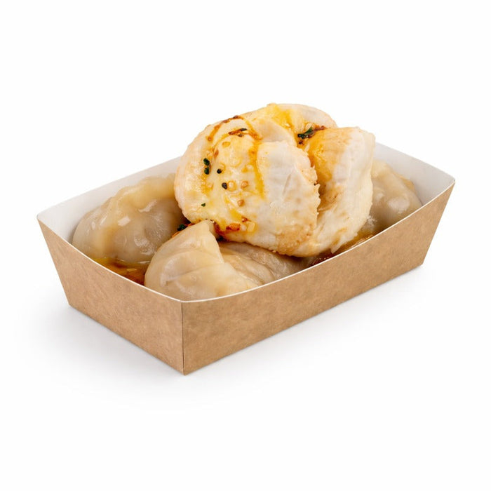 100pcs - Barquette en carton kraft brun - 460 ml - 14 cm x 6,5 cm x 4,2 cm