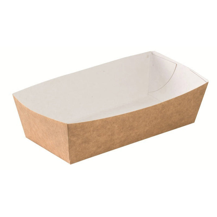 100pcs - Barquette en carton kraft brun - 460 ml - 14 cm x 6,5 cm x 4,2 cm