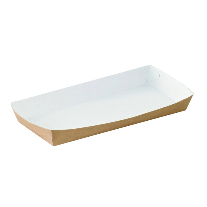 100pcs - Barquette en carton kraft brun - 500 ml - 20 cm x 9 cm x 2,5 cm