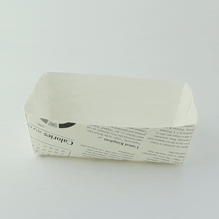 100pcs - Barquette en carton blanc décor "Journal" - 850 ml - 15 cm x 9 cm x 5 cm