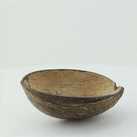 10pcs - Bol rond en noix de coco - 140 ml - Ø 7,5 cm - H 5 cm