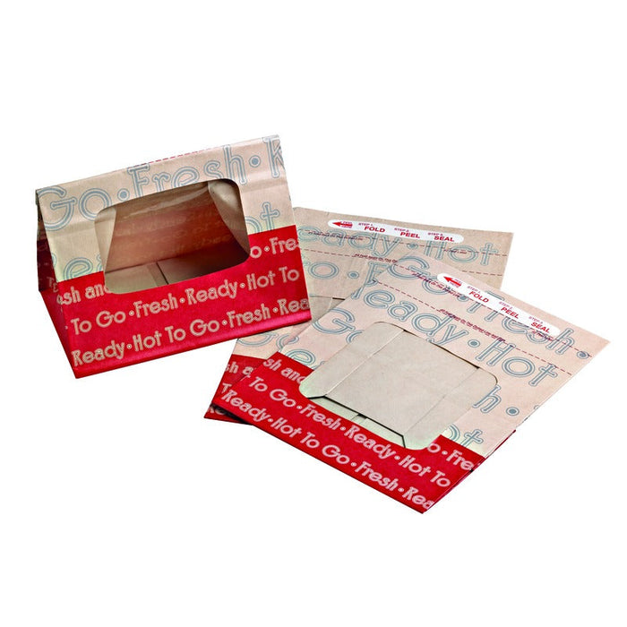 250pcs - Sac SOS papier brun renforcé à fenêtre "Ecokraft" fermeture à bande autocollante - 21 cm x 13 cm x 30,5 cm