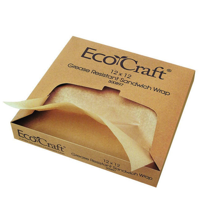 1000pcs - Papier brun ingraissable en boîte distributrice - 37,6 cm x 40,6 cm