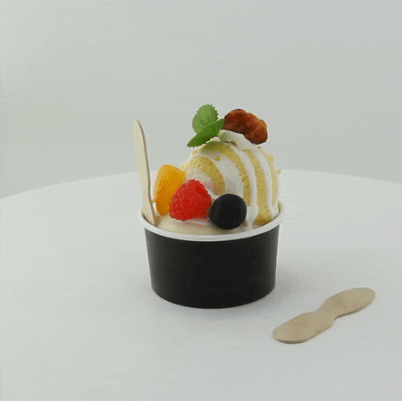 50pcs - Cuillère à glace bois - 7,7 cm