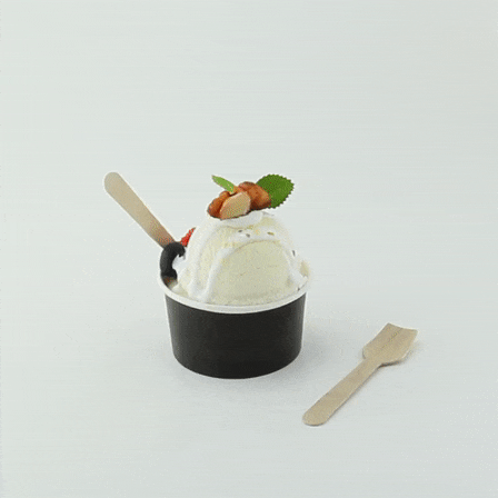 100pcs - 9,5cm - Cuillère à glace bois