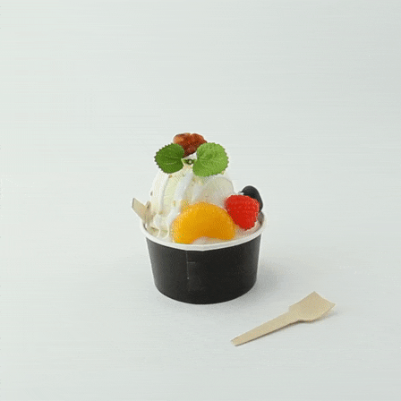 100pcs - Cuillère à glace bois - 7 cm