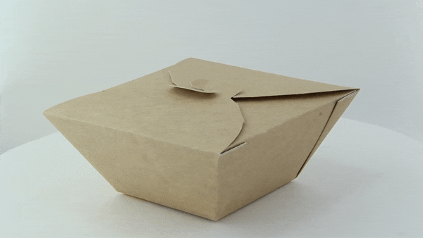 50pcs - 1450ml 17x17x8cm - Boîte repas carton kraft