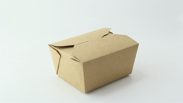 25pcs - Boîte repas carton kraft laminé - 750 ml - 13 cm x 10,5 cm x 6,5 cm
