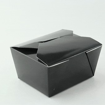 25pcs - Boîte repas carton noir - 750 ml - 13 cm x 10,5 cm x 6,5 cm