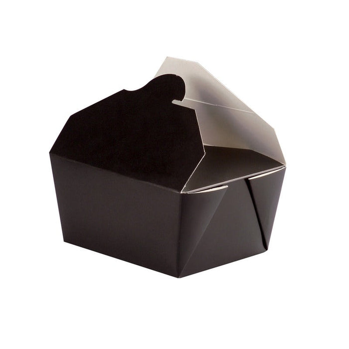 25pcs - Boîte repas carton noir - 750 ml - 13 cm x 10,5 cm x 6,5 cm