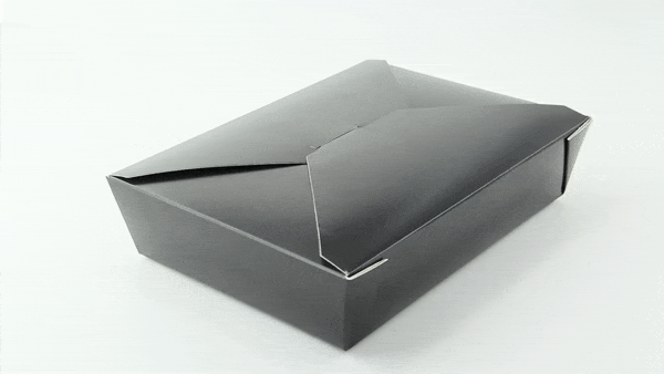 25pcs - Boîte repas carton noir - 1450 ml - 21,5 cm x 16 cm x 5 cm