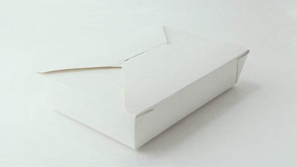 25pcs - Boîte repas carton blanc - 1450 ml - 21,5 cm x 16 cm x 5 cm