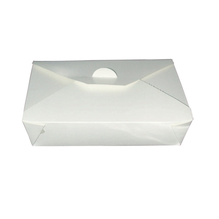 25pcs - Boîte repas carton blanc - 1450 ml - 21,5 cm x 16 cm x 5 cm