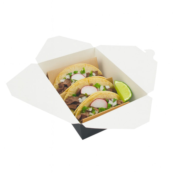 50pcs - Boîte repas carton noir - 2000 ml - 21,5 cm x 16 cm x 6,5 cm