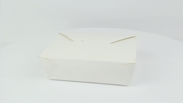50pcs - Boîte repas carton blanc - 2000 ml - 21,5 cm x 16 cm x 6,5 cm