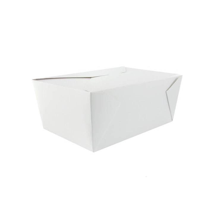 50pcs - Boîte repas carton blanc - 2000 ml - 21,5 cm x 16 cm x 6,5 cm