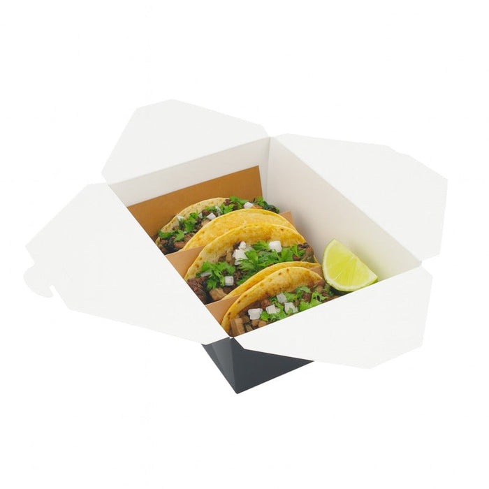40pcs - Boîte repas carton noir - 3000 ml - 21,5 cm x 16 cm x 9 cm