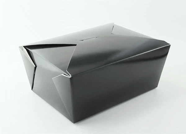 40pcs - Boîte repas carton noir - 3000 ml - 21,5 cm x 16 cm x 9 cm