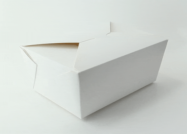 40pcs - Boîte repas carton blanc - 3000 ml - 21,5 cm x 16 cm x 9 cm