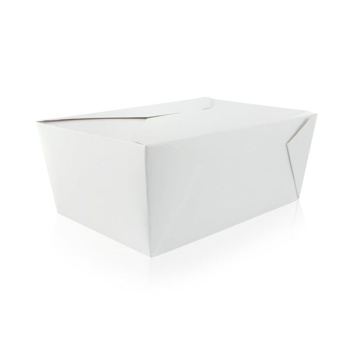 40pcs - Boîte repas carton blanc - 3000 ml - 21,5 cm x 16 cm x 9 cm
