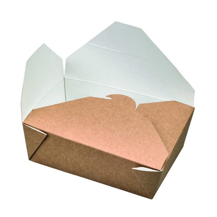 50pcs - Boîte repas carton kraft - 800 ml - 15,5 cm x 11,7 cm x 5 cm