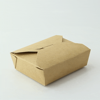 50pcs - Mini boîte repas carton kraft - 410 ml - 12 cm x 9,8 cm x 3,8 cm