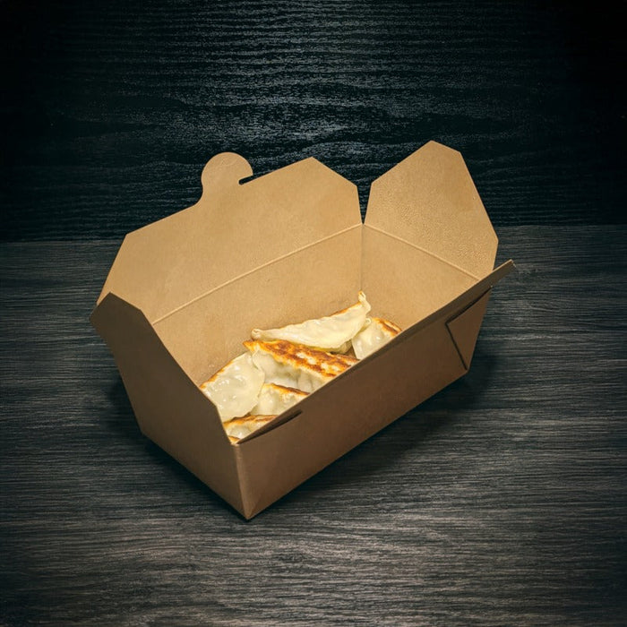 50pcs - Mini boîte repas carton kraft - 410 ml - 12 cm x 9,8 cm x 3,8 cm
