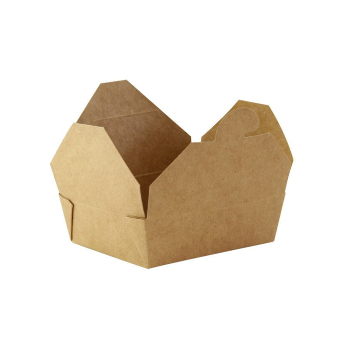50pcs - Mini boîte repas carton kraft - 410 ml - 12 cm x 9,8 cm x 3,8 cm