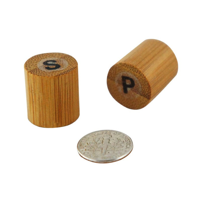 100pcs - Mini set bambou sel et poivre - 1,8 cm x 1,8 cm x 4 cm