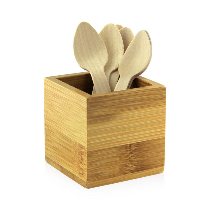 1pc - 6x6x6cm - Porte ustensiles en bambou