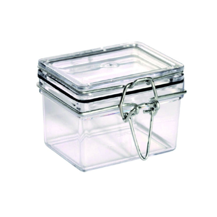 12pcs - 100ml 5,1x6,9x5,3cm - Bocal PS transparent rectangulaire