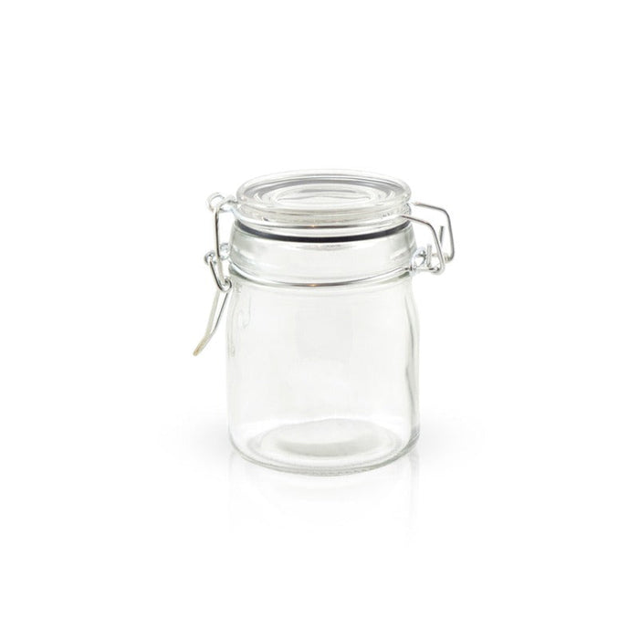 12pcs - Mini bocal en verre avec joint silicone noir - 150 ml - Ø 6,6 cm - H 9,1 cm