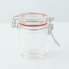 12pcs - Mini bocal en verre avec joint silicone rouge - 45 ml - Ø 4,4 cm - H 6,1 cm