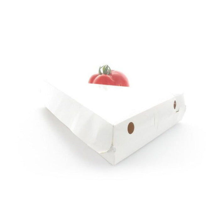 50pcs - Boîte triangulaire carton blanc pour part de pizza avec couvercle attaché - 23,5 cm x 22,9 cm x 4,5 cm