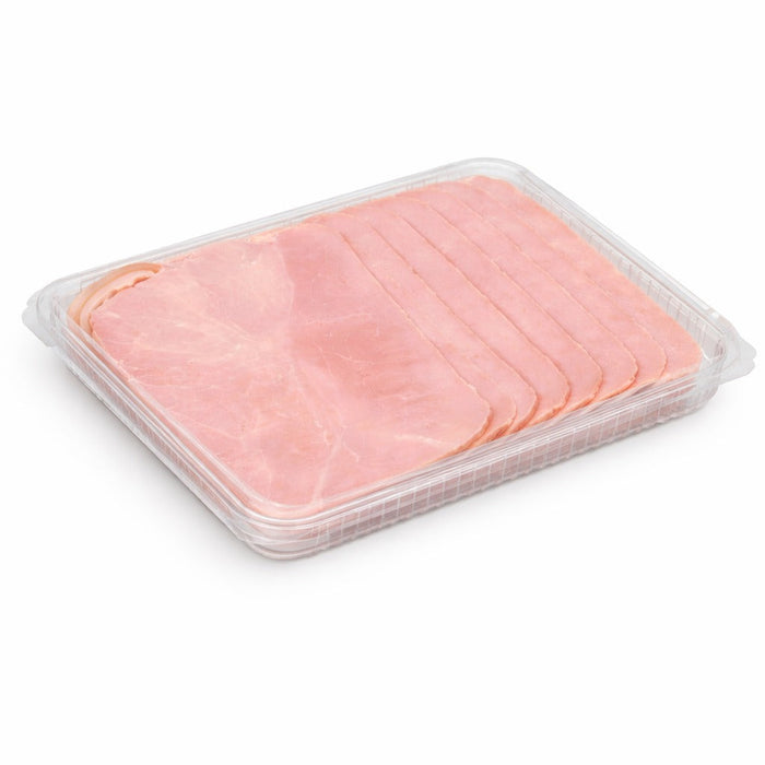 25pcs - Barquette rectangulaire plate en PLA transparente avec couvercle attaché - 570 ml - 21,7 cm x 16,7 cm x 2 cm