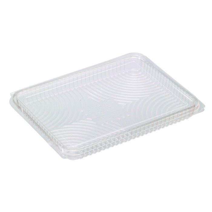 25pcs - Barquette rectangulaire plate en PLA transparente avec couvercle attaché - 570 ml - 21,7 cm x 16,7 cm x 2 cm