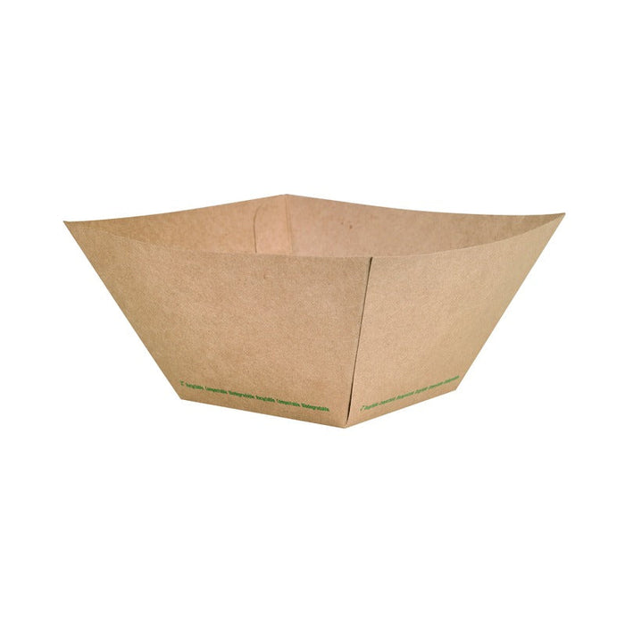 25pcs - Barquette en carton kraft naturel ingraissable - 2000 ml - 23 cm x 22 cm x 9,4 cm
