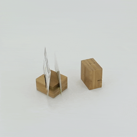 10pcs - 4x4x2,5cm - Porte menu en bambou