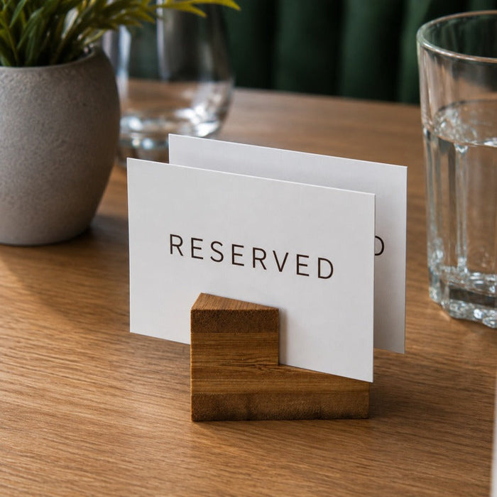 10pcs - 4x4x2,5cm - Porte menu en bambou