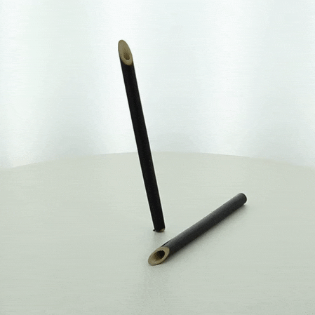 25pcs - Paille bambou noire - 14,5 cm