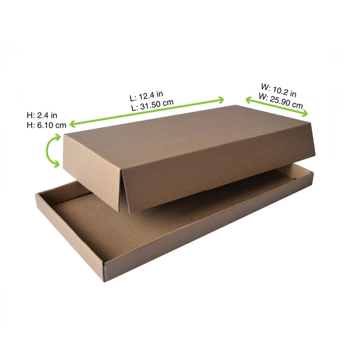100pcs - Couvercle carton kraft pour plateau repas - 31,5 cm x 24,8 cm x 6 cm - Compatible avec 210BUZZTRAY, 210BUZZTRAYBR